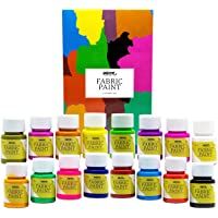 Pintura Textil Permanente y Lavable Nazca Colors – Set 16 Colores x 30ml – Pintura Acrílica para Tela ideal para Pintar…